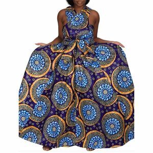 ADVANCE Yellow & Blue Wax Dye Infinity Dress
